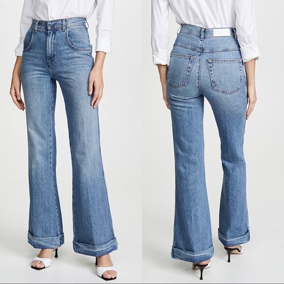RE/DONE The 70'S Ultra High Rise Cuffed Bell Bottom Jeans size 26” - Picture 2 of 11